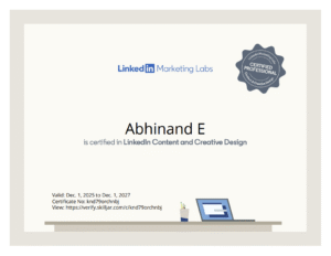 Best Digital Marketer & Graphic Designer In Manjeri Malappuram-Certificate